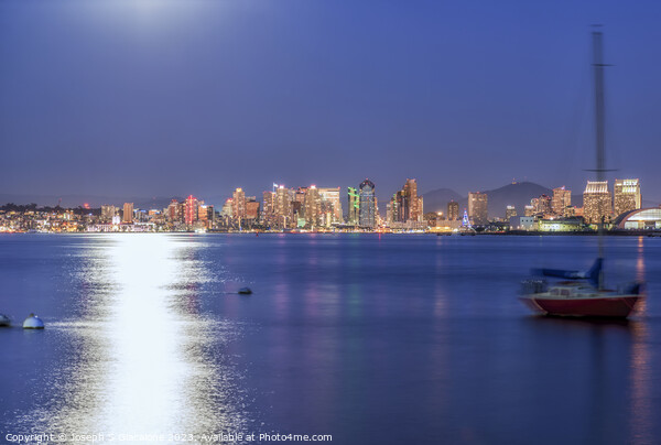 Moonlight For A Skyline - San Diego Picture Board by Joseph S Giacalone