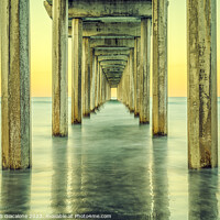 Buy canvas prints of Scripps Pier Golden by Joseph S Giacalone
