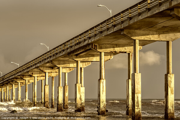 Golden Pillars - Ocean Beach Pier Picture Board by Joseph S Giacalone