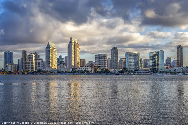 Morning Clouds - San Diego Skyline Picture Board by Joseph S Giacalone