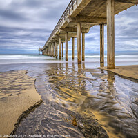 Buy canvas prints of Flowing By Scripps Pier by Joseph S Giacalone