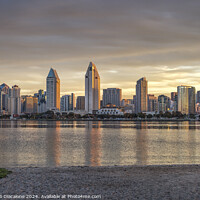 Buy canvas prints of New Day Sunrise - San Diego Skyline by Joseph S Giacalone