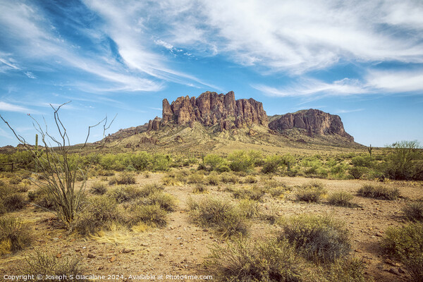 Superstition Mountains Picture Board by Joseph S Giacalone