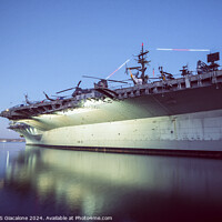 Buy canvas prints of USS Midway By Moonlight by Joseph S Giacalone