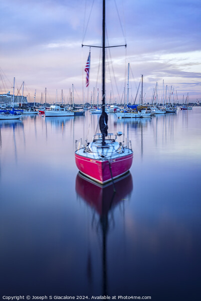 Red Boat - San Diego Harbor Picture Board by Joseph S Giacalone