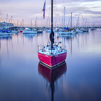 Buy canvas prints of Red Boat - San Diego Harbor by Joseph S Giacalone