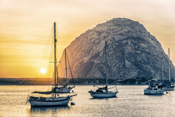 Setting Next To Morro Rock Picture Board by Joseph S Giacalone
