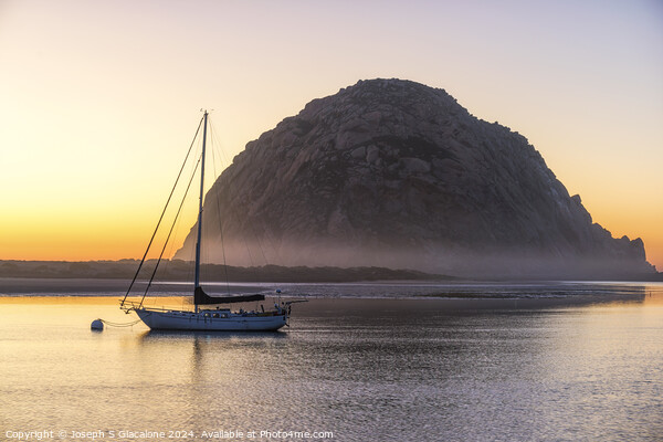 Under Morro Rock - A Sunset Picture Board by Joseph S Giacalone