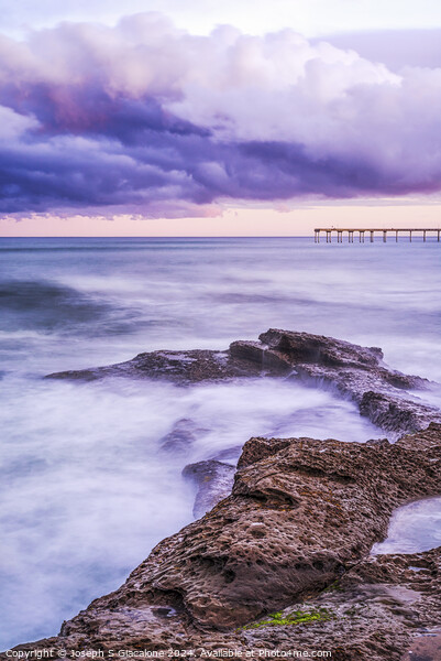 Purple Majesty - San Diego Coast Picture Board by Joseph S Giacalone