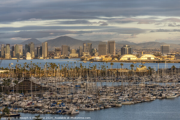 A Nautical San Diego Skyline Picture Board by Joseph S Giacalone