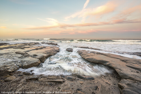 Sunrise Flow - La Jolla Coast Picture Board by Joseph S Giacalone