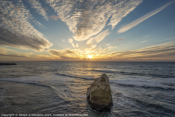 Ruffled Clouds Sunset - San Diego Coast Picture Board by Joseph S Giacalone