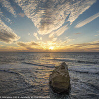 Buy canvas prints of Ruffled Clouds Sunset - San Diego Coast by Joseph S Giacalone