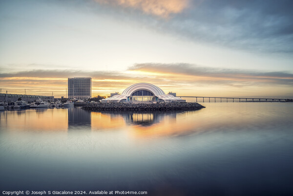 Rady Shell At Sunrise - San Diego Harbor Picture Board by Joseph S Giacalone
