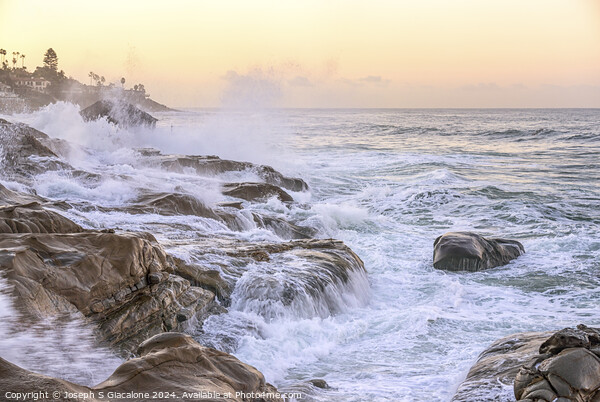 Big Winter Surf Sunrise Picture Board by Joseph S Giacalone