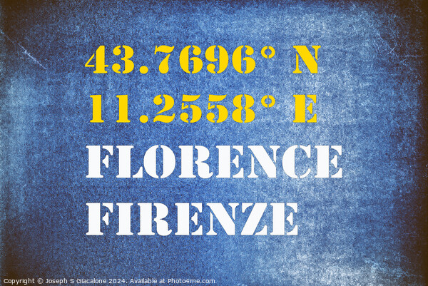 GPS Florence Italy Picture Board by Joseph S Giacalone