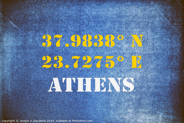 GPS Athens Greece Picture Board by Joseph S Giacalone
