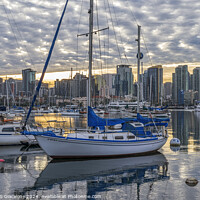 Buy canvas prints of Rippled Clouds Sunrise - San Diego Harbor by Joseph S Giacalone