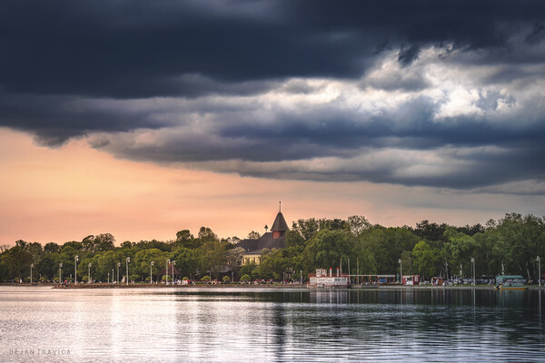 Palic lake and Great Park under the cloudy sky Picture Board by Dejan Travica