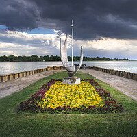Buy canvas prints of The sculpture Wings on the Palic lake in Serbia by Dejan Travica