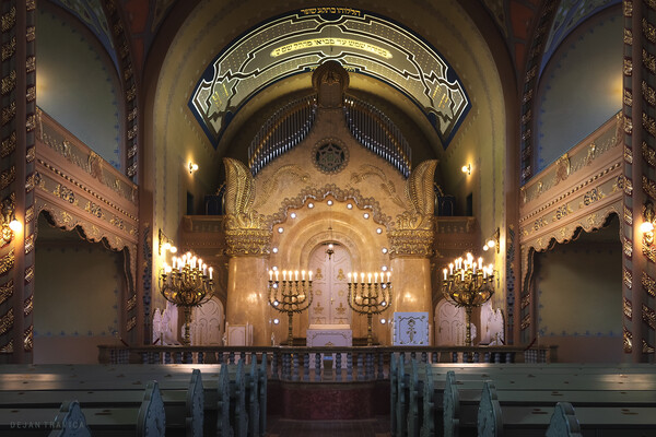 View of the bimah Inside the synagogue in Subotica Picture Board by Dejan Travica