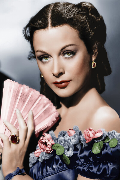 Famous movie star and inventor Hedy Lamarr circa 1940. Colorized Picture Board by Dejan Travica