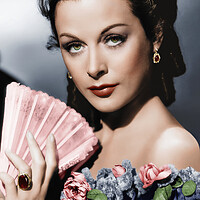 Buy canvas prints of Famous movie star and inventor Hedy Lamarr circa 1940. Colorized by Dejan Travica