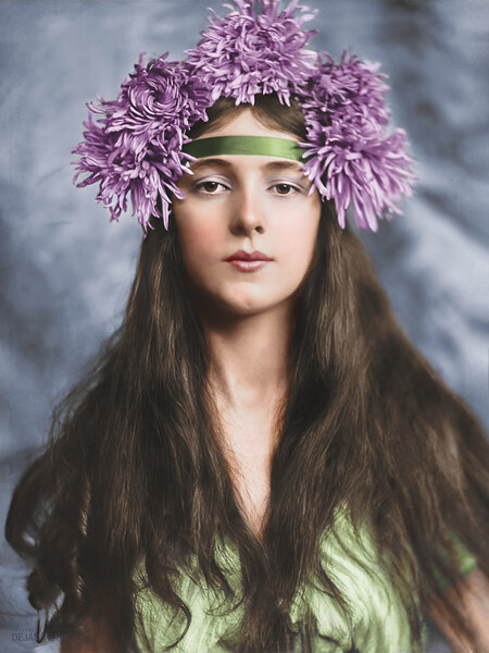 Evelyn Nesbit with Chrysanthemums on her head  Picture Board by Dejan Travica