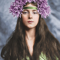Buy canvas prints of Evelyn Nesbit with Chrysanthemums on her head  by Dejan Travica