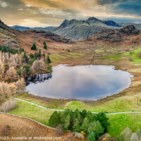 Buy canvas prints of Aerial Shot of Blea Tarn in Autumn by Keith Dawson