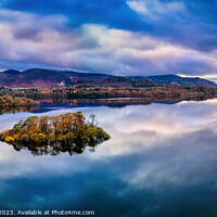 Buy canvas prints of Aerial Shot of Derwentwater, Keswick, in Autumn by Keith Dawson