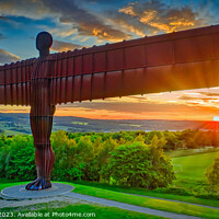 Buy canvas prints of The Angel of the North at sunset by Keith Dawson