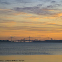 Buy canvas prints of Forth birdges at sunrise by Colin Kerr