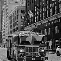 Buy canvas prints of FDNY Truck outside Bloomingdale's by Robert Sayer
