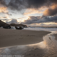 Buy canvas prints of sunset at Mangersta Beach, Isle of Lewis by IAIN IZATT