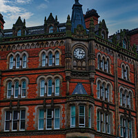 Buy canvas prints of Victorian architecture building against a dusk sky in Leeds, UK. by Man And Life