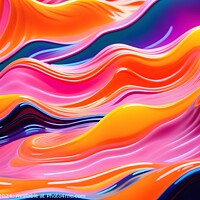 Buy canvas prints of Vibrant abstract wavy background in pink, orange, and blue hues, suitable for dynamic wallpaper or graphic design. by Man And Life