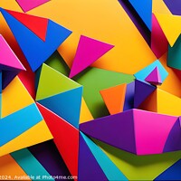 Buy canvas prints of Colorful abstract geometric background with overlapping paper triangles and shapes in a dynamic composition. by Man And Life