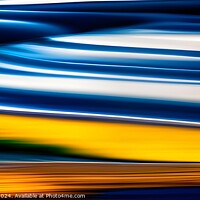 Buy canvas prints of Abstract colorful motion blur background with blue and yellow streaks. by Man And Life
