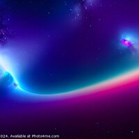 Buy canvas prints of Vibrant cosmic background with nebulae, stars, and colorful light spectrum, suitable for space-themed designs and wallpapers. by Man And Life