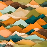 Buy canvas prints of Abstract colorful mountain landscape pattern with geometric shapes. by Man And Life