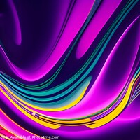Buy canvas prints of Vibrant abstract swirls with a neon color gradient, suitable for modern background or wallpaper design. by Man And Life