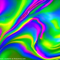 Buy canvas prints of Vibrant abstract holographic background with fluid colors and neon swirls. by Man And Life