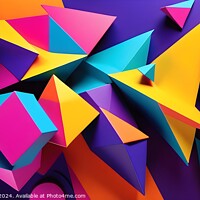 Buy canvas prints of Colorful paper shapes on a vibrant background, abstract geometric composition. by Man And Life