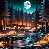 Buy canvas prints of Scenic landscape photo with full moon by Man And Life