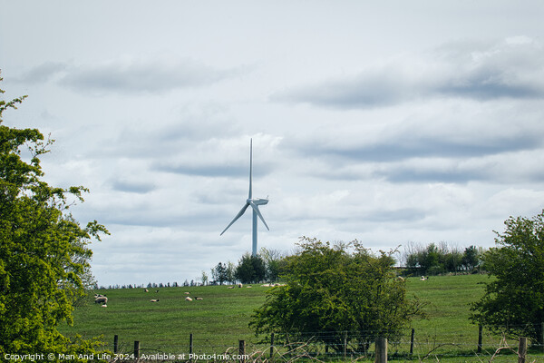 Wind Turbine in Pastoral Setting Picture Board by Man And Life