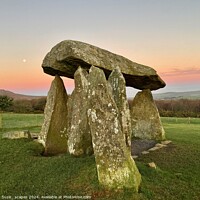 Buy canvas prints of Sunrise at Pentre Ifan burial chamber, Pembrokeshire by Suze_ scapes