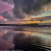 Buy canvas prints of Sunset at Newport Sands, Pembrokeshire by Suze_ scapes