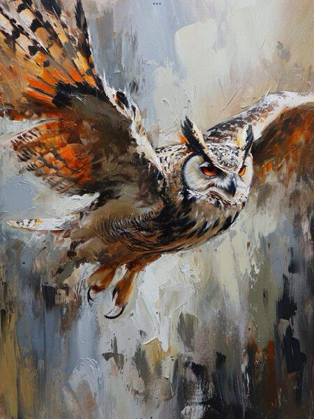 Owl in flightAnimal  Picture Board by Steve Ditheridge