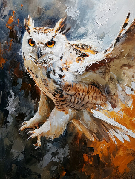 Owl oil painting  Picture Board by Steve Ditheridge
